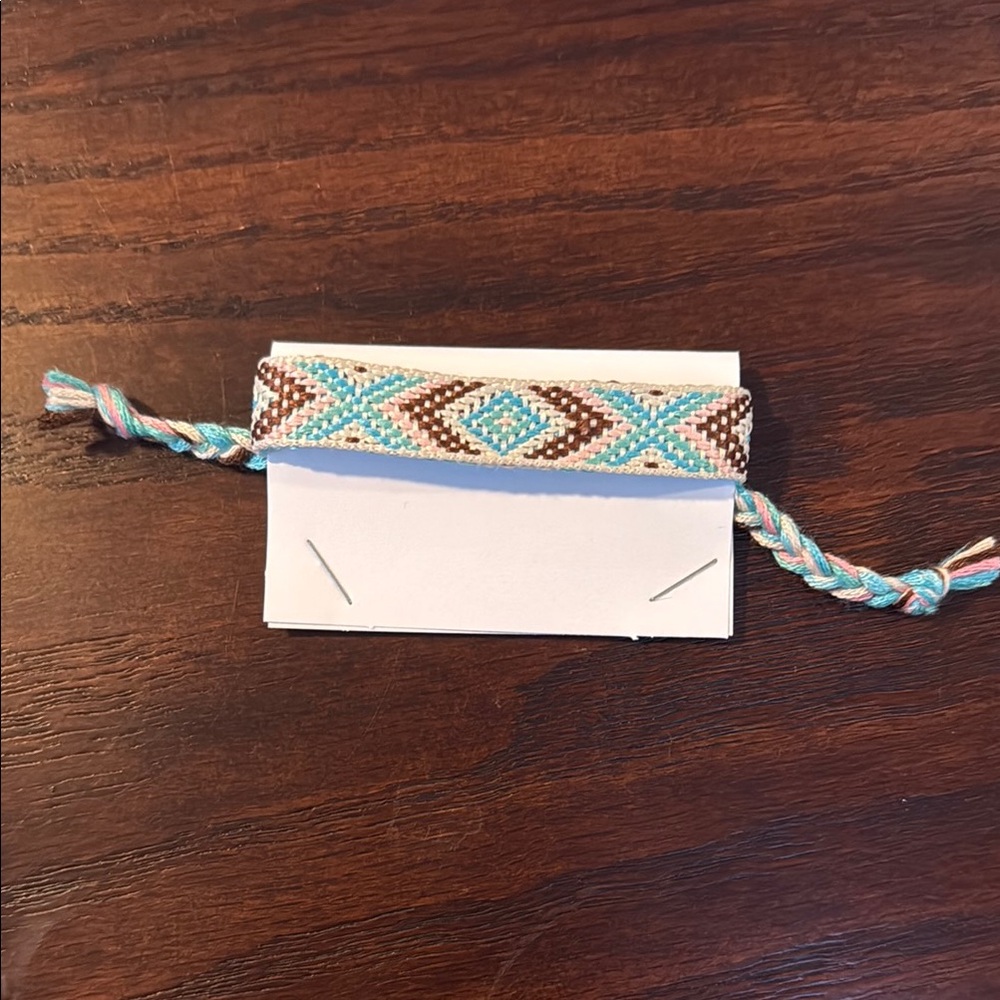 Handwoven Brown and Blue Bracelet
